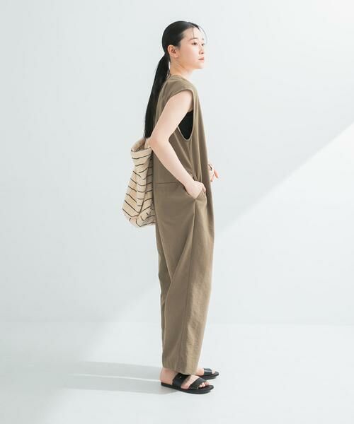 URBAN RESEARCH / アーバンリサーチ サロペット・オールインワン | 『2サイズ展開』リネンライク深Vネックオールインワン | 詳細9