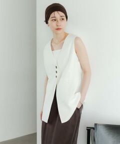 URBAN RESEARCH / アーバンリサーチ ベスト | コットンリネンノーカラージレ