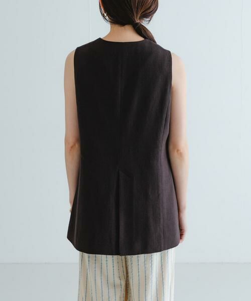 URBAN RESEARCH / アーバンリサーチ ベスト | コットンリネンノーカラージレ | 詳細10
