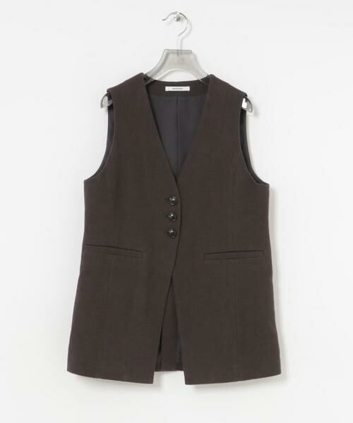 URBAN RESEARCH / アーバンリサーチ ベスト | コットンリネンノーカラージレ | 詳細11