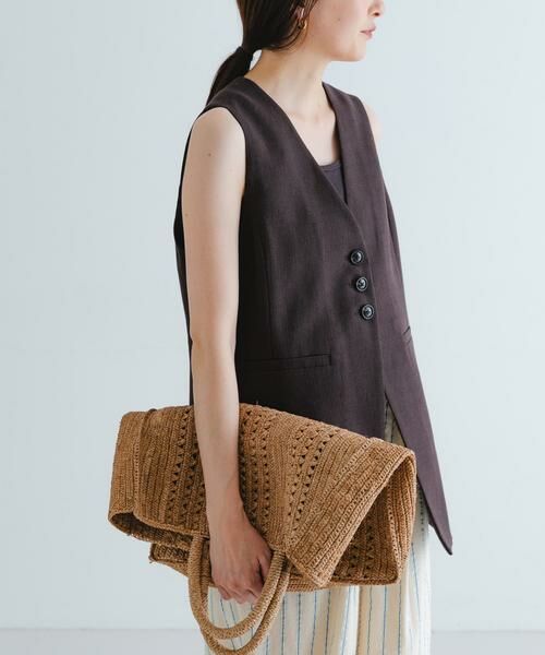 URBAN RESEARCH / アーバンリサーチ ベスト | コットンリネンノーカラージレ | 詳細2
