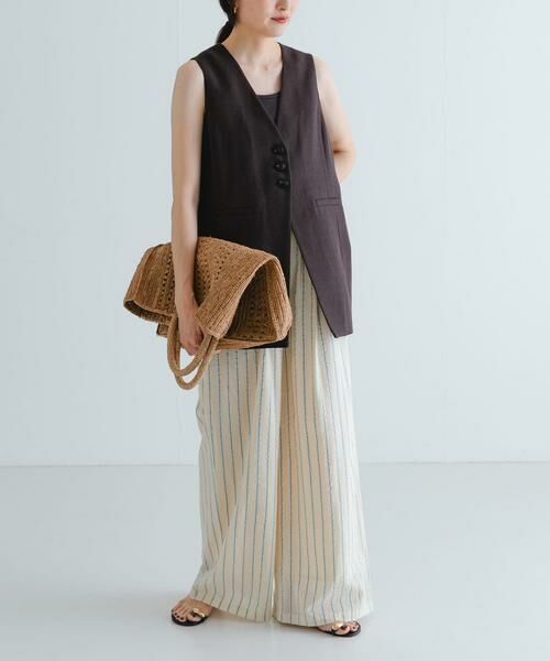 URBAN RESEARCH / アーバンリサーチ ベスト | コットンリネンノーカラージレ | 詳細6