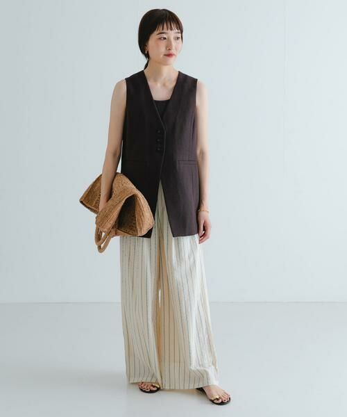 URBAN RESEARCH / アーバンリサーチ ベスト | コットンリネンノーカラージレ | 詳細7