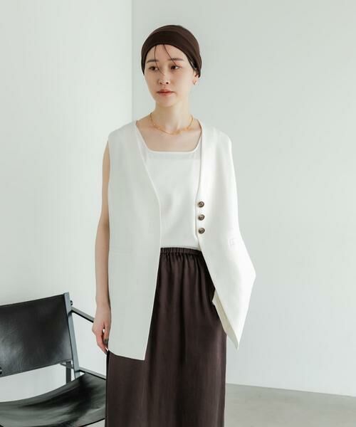 URBAN RESEARCH / アーバンリサーチ ベスト | コットンリネンノーカラージレ | 詳細20