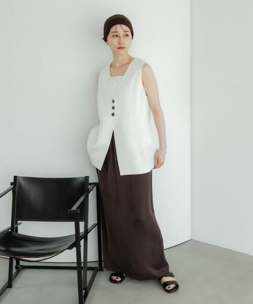 URBAN RESEARCH / アーバンリサーチ ベスト | コットンリネンノーカラージレ | 詳細22