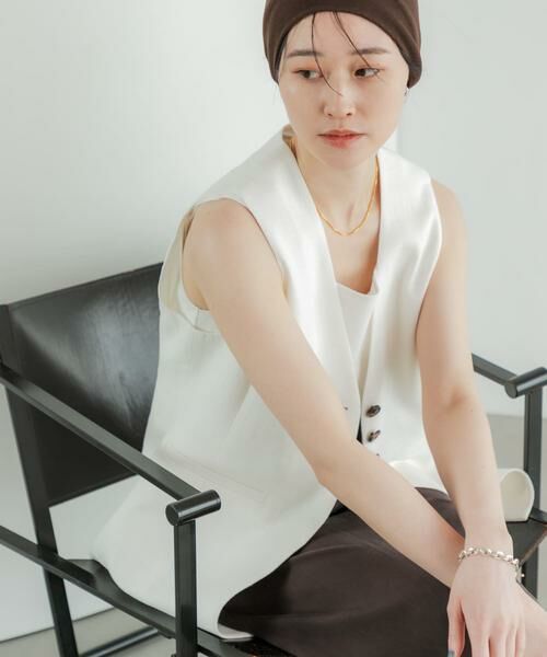 URBAN RESEARCH / アーバンリサーチ ベスト | コットンリネンノーカラージレ | 詳細23