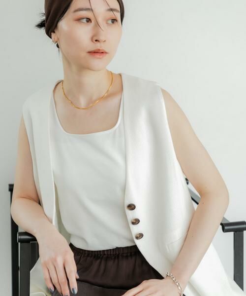 URBAN RESEARCH / アーバンリサーチ ベスト | コットンリネンノーカラージレ | 詳細24