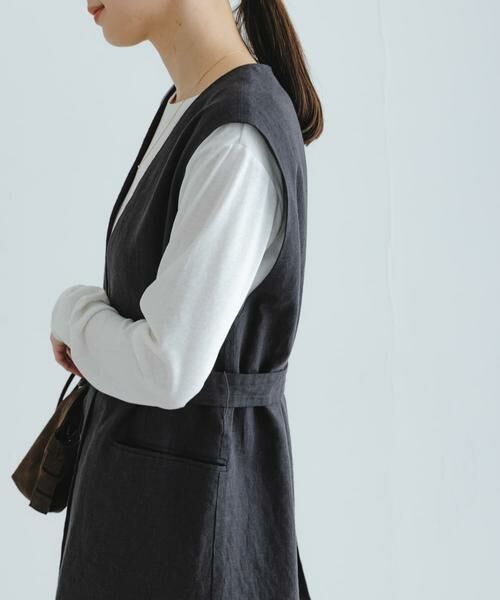 URBAN RESEARCH / アーバンリサーチ ベスト | ベルトデザインリネンジレ | 詳細1