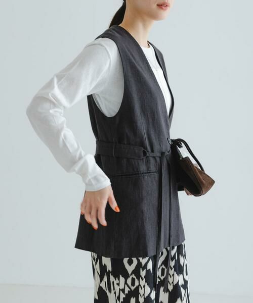 URBAN RESEARCH / アーバンリサーチ ベスト | ベルトデザインリネンジレ | 詳細2