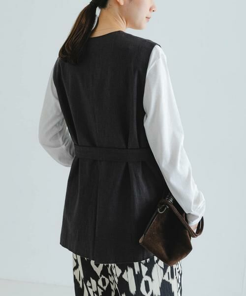 URBAN RESEARCH / アーバンリサーチ ベスト | ベルトデザインリネンジレ | 詳細3