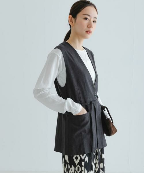 URBAN RESEARCH / アーバンリサーチ ベスト | ベルトデザインリネンジレ | 詳細4