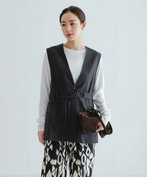 URBAN RESEARCH / アーバンリサーチ ベスト | ベルトデザインリネンジレ | 詳細5