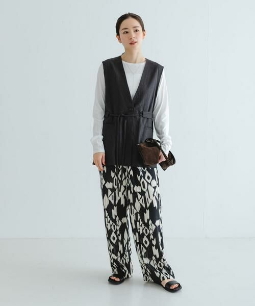 URBAN RESEARCH / アーバンリサーチ ベスト | ベルトデザインリネンジレ | 詳細7