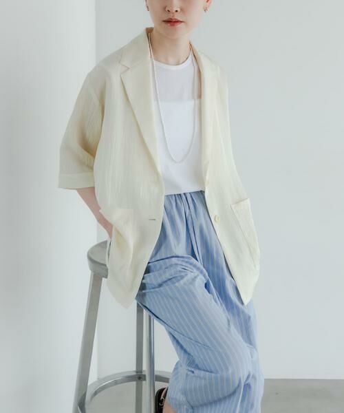 URBAN RESEARCH / アーバンリサーチ その他アウター | 『接触冷感』Naiaアセテートハーフスリーブジャケット | 詳細1