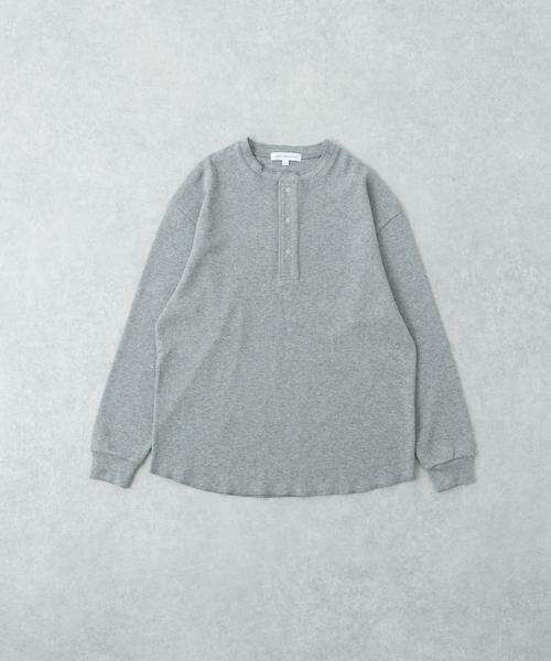 URBAN RESEARCH / アーバンリサーチ Tシャツ | 『UR TECH』度詰めワッフルヘンリーロングスリーブ(ライトグレー)