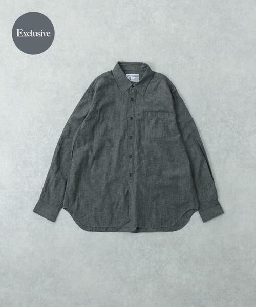 URBAN RESEARCH/アーバンリサーチ 『別注』LE VETEMENT ATLANTIQUE×UR シャンブレーシャツ ブラック M URBAN RESEARCH/アーバンリサーチ 『別注』LE VETEMENT ATLANTIQUE×UR シャンブレーシャツ ブラック M