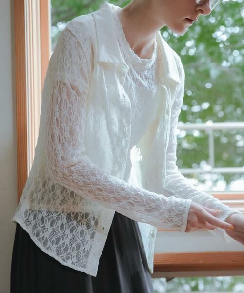 URBAN RESEARCH / アーバンリサーチ シャツ・ブラウス | ストレッチレースシャツカラーブラウス | 詳細1
