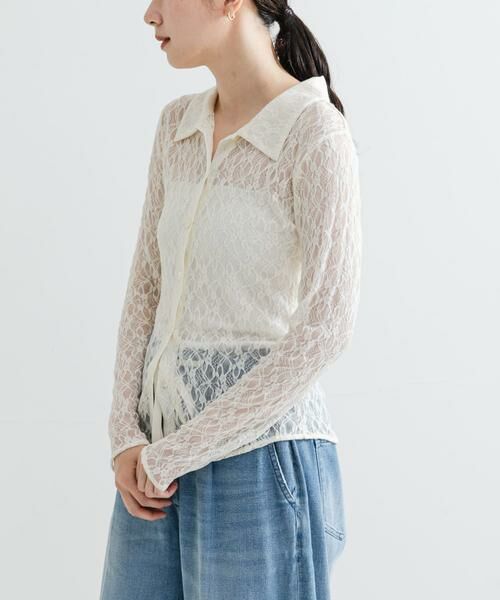 URBAN RESEARCH / アーバンリサーチ シャツ・ブラウス | ストレッチレースシャツカラーブラウス | 詳細2