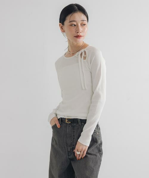 URBAN RESEARCH / アーバンリサーチ Tシャツ | カットアウトリブトップス | 詳細10