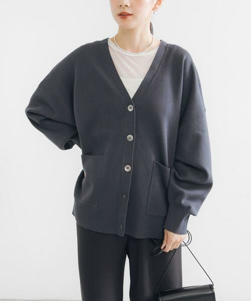 URBAN RESEARCH/アーバンリサーチ Vネックルーズカーディガン チャコールグレー FREE URBAN RESEARCH/アーバンリサーチ Vネックルーズカーディガン チャコールグレー FREE