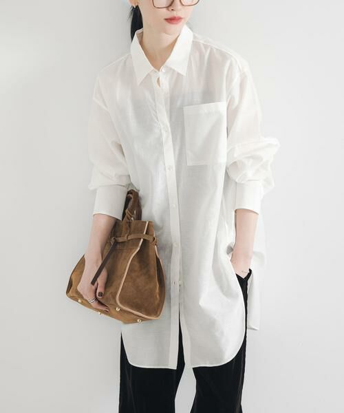 URBAN RESEARCH / アーバンリサーチ シャツ・ブラウス | シルクコットンロングシャツ | 詳細1