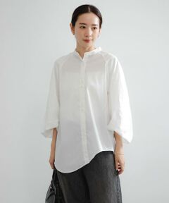 URBAN RESEARCH / アーバンリサーチ シャツ・ブラウス | イレギュラーヘムスタンドカラー7分袖ブラウス