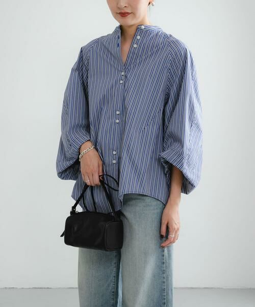 URBAN RESEARCH / アーバンリサーチ シャツ・ブラウス | イレギュラーヘムスタンドカラー7分袖ブラウス | 詳細2