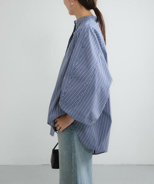 URBAN RESEARCH / アーバンリサーチ シャツ・ブラウス | イレギュラーヘムスタンドカラー7分袖ブラウス | 詳細3