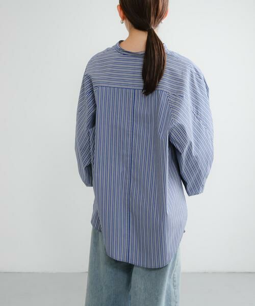 URBAN RESEARCH / アーバンリサーチ シャツ・ブラウス | イレギュラーヘムスタンドカラー7分袖ブラウス | 詳細4