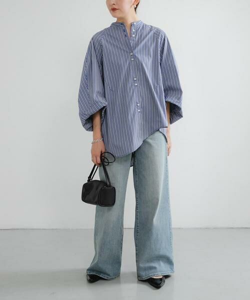 URBAN RESEARCH / アーバンリサーチ シャツ・ブラウス | イレギュラーヘムスタンドカラー7分袖ブラウス | 詳細5