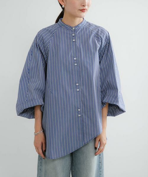 URBAN RESEARCH / アーバンリサーチ シャツ・ブラウス | イレギュラーヘムスタンドカラー7分袖ブラウス | 詳細6