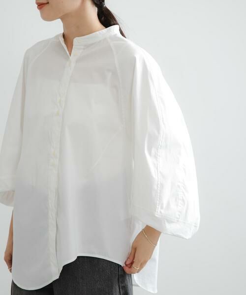 URBAN RESEARCH / アーバンリサーチ シャツ・ブラウス | イレギュラーヘムスタンドカラー7分袖ブラウス | 詳細14