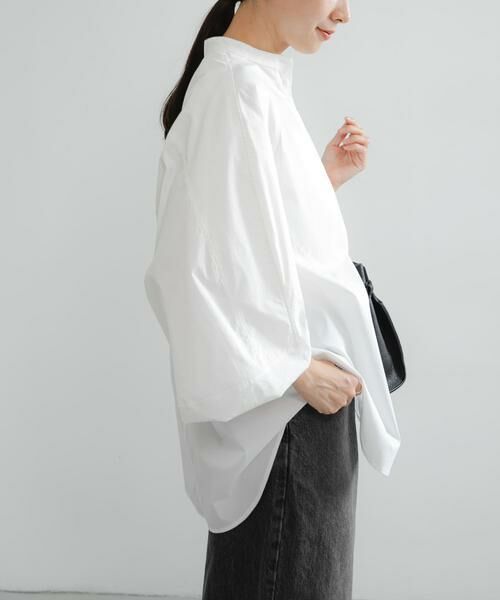 URBAN RESEARCH / アーバンリサーチ シャツ・ブラウス | イレギュラーヘムスタンドカラー7分袖ブラウス | 詳細16