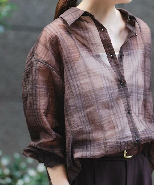URBAN RESEARCH / アーバンリサーチ シャツ・ブラウス | シアーチェックオーバーシャツ | 詳細1