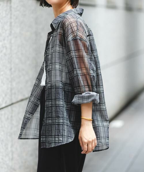 URBAN RESEARCH / アーバンリサーチ シャツ・ブラウス | シアーチェックオーバーシャツ | 詳細15