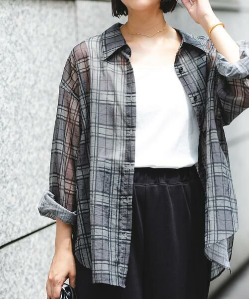 URBAN RESEARCH / アーバンリサーチ シャツ・ブラウス | シアーチェックオーバーシャツ | 詳細16