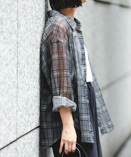 URBAN RESEARCH / アーバンリサーチ シャツ・ブラウス | シアーチェックオーバーシャツ | 詳細17