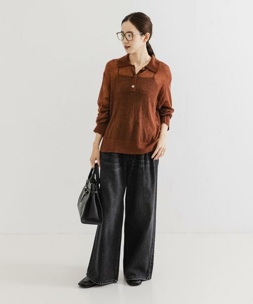 URBAN RESEARCH / アーバンリサーチ ニット・セーター | ヘアリーポロ衿付きニット | 詳細6