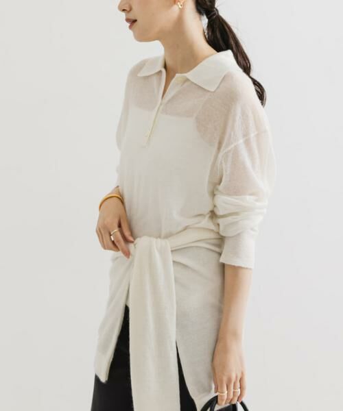 URBAN RESEARCH / アーバンリサーチ ニット・セーター | ヘアリーポロ衿付きニット | 詳細14