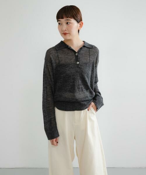 URBAN RESEARCH / アーバンリサーチ ニット・セーター | ヘアリーポロ衿付きニット | 詳細23