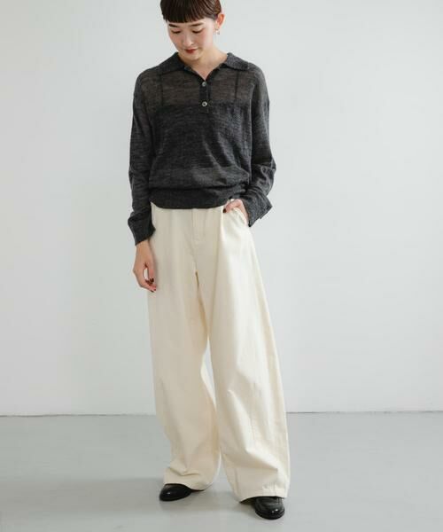 URBAN RESEARCH / アーバンリサーチ ニット・セーター | ヘアリーポロ衿付きニット | 詳細24