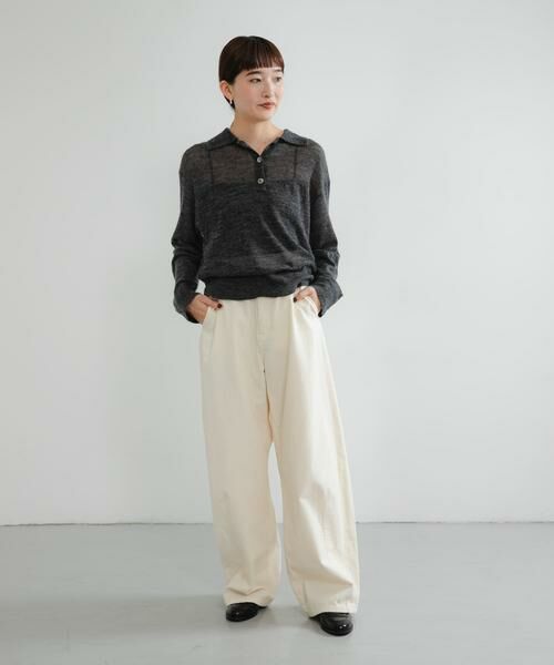 URBAN RESEARCH / アーバンリサーチ ニット・セーター | ヘアリーポロ衿付きニット | 詳細25