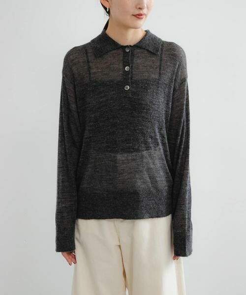URBAN RESEARCH / アーバンリサーチ ニット・セーター | ヘアリーポロ衿付きニット | 詳細26