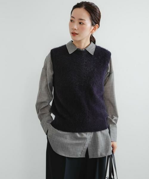 URBAN RESEARCH / アーバンリサーチ ベスト | FOX/CASHMEREクルーネックベスト(ネイビー)