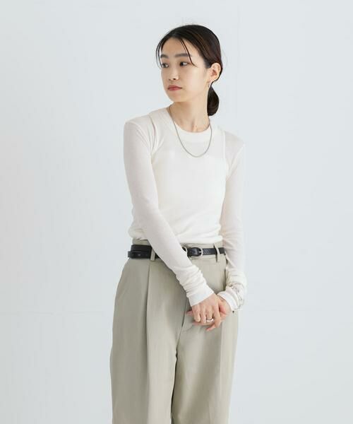 URBAN RESEARCH / アーバンリサーチ Tシャツ | NINETY PERCENT　ANIS LT WEIGHT RIB TOP | 詳細6