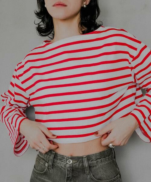 URBAN RESEARCH / アーバンリサーチ Tシャツ | 『別注』Le minor×UR　Border cropped T-shirts | 詳細7