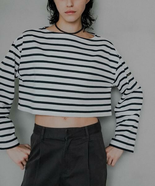 URBAN RESEARCH / アーバンリサーチ Tシャツ | 『別注』Le minor×UR　Border cropped T-shirts | 詳細29