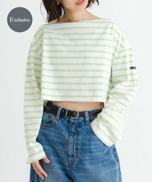 URBAN RESEARCH/アーバンリサーチ 『WEB/一部店舗限定』『別注』Le minor×UR Border cropped Tee グリーン FREE URBAN RESEARCH/アーバンリサーチ 『WEB/一部店舗限定』『別注』Le minor×UR Border cropped Tee グリーン FREE