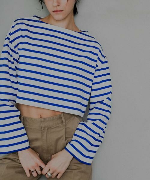 URBAN RESEARCH / アーバンリサーチ Tシャツ | 『WEB/一部店舗限定』『別注』Le minor×UR　Border cropped Tee | 詳細21