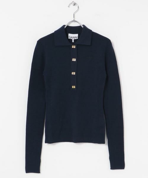 URBAN RESEARCH / アーバンリサーチ ニット・セーター | GANNI　Mini Ribbed Merino Polo | 詳細2